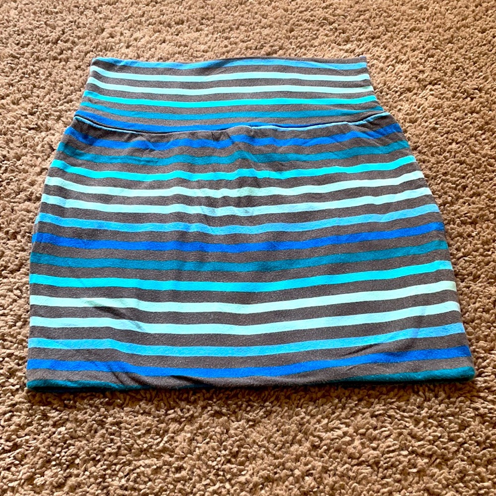 Cotton striped mini skirt